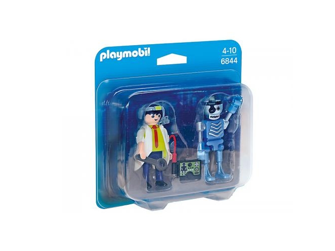 PLAYMOBIL City Action: Pack Dúo Científico y Robot - 6844 (Edad Mínima: 4)