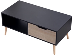 Mesa de Centro HAPPY GARDEN Freja (Negro - MDF - 100 x 49.5 x 43 cm)