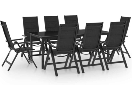 Conjunto 9 de comedor para jardín VIDAXL aluminio gris antracita