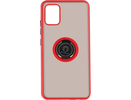 Carcasa y Soporte Samsung Galaxy A51 AVIZAR Función de soporte de Anillo de Metal Rojo