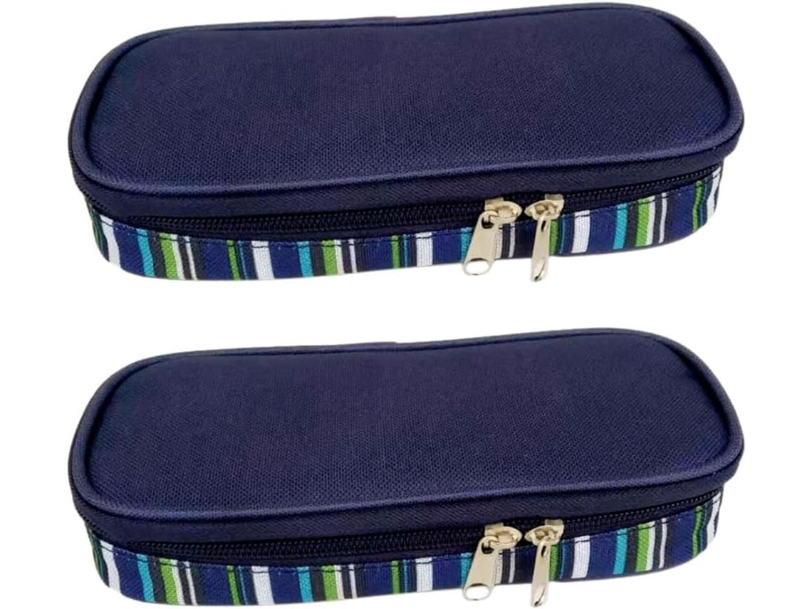 Estuche De Viaje Refrigerado Para Insulina (2 Unidades), Bolsa Organizadora De Medicamentos Para Diabéticos, Impermeable Y Con Forro Aislante (azul Marino)