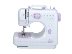 Máquina de coser portátil multifuncional con 12 puntadas integradas y luz LED para uso doméstico y principiantes, color morado Cuich