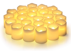 Pacote com 24 Velas Votivas Sem Chama Vela Falsa Elétrica Cintilante Sem Chama Luzes de Chá Led Operadas Por Bateria em Branco Quente
