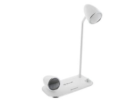 Cargador de Mesa sin Cable TELLUR Nostalgia 15 W Alto-Falante Bluetooth 5 W Luminaria de Mesa Blanco