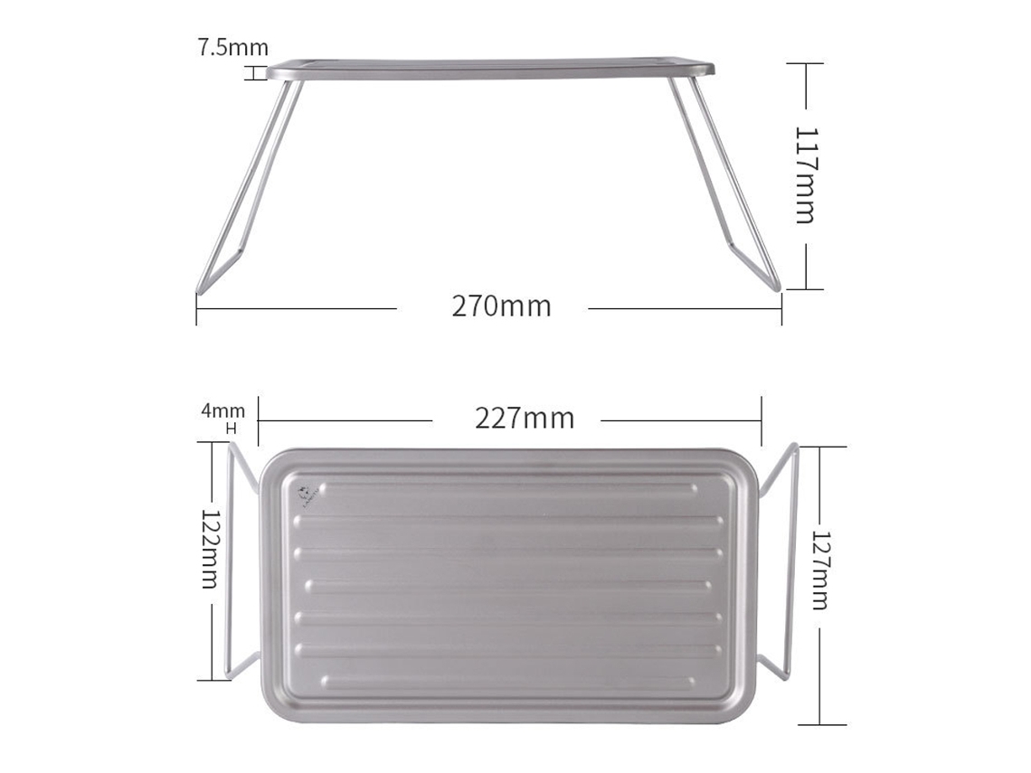 Mesa de barbacoa plegable de titanio para acampar al aire libre
