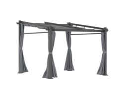 Pérgola De 2,97 M Con Paneles Impermeables De Color Gris Oscuro.