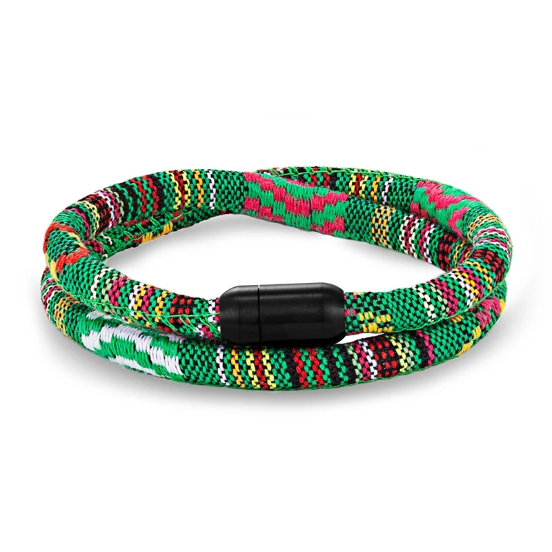 (verde 21 Cm) Pulsera Sencilla De Cuerda Trenzada Colorida Para Parejas Con Colgante, Hecha A Mano, Estilo Étnico
