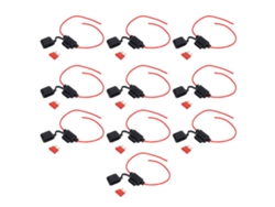 10 Juegos De Portafusibles En Línea Impermeables Con Cable De 18 Awg Y Fusibles De 10 A