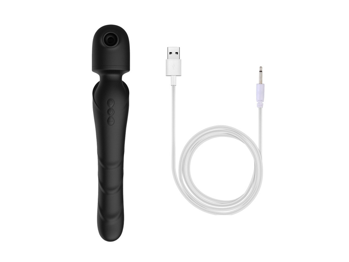 Vibrador de masaje de succión 3 en 1 con 10 modos para mujeres (negro) YIZHOOD