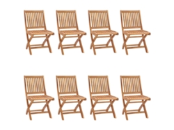 Maison Exclusive - Sillas De Jardín Plegables 8 Uds Madera Maciza Teca Con Cojines