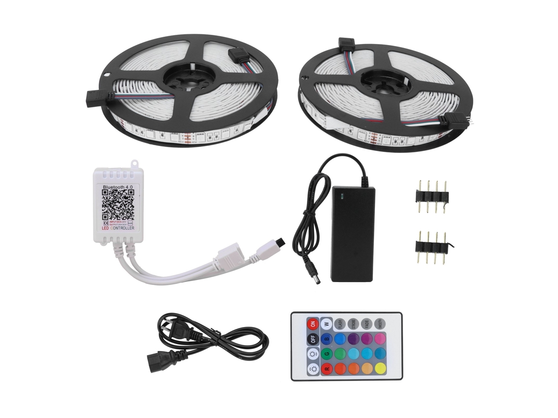 BJ-Tira LED RGB 10 m 600 LED 5050 SMD Control por aplicación Bluetooth Regulable Cambio de color