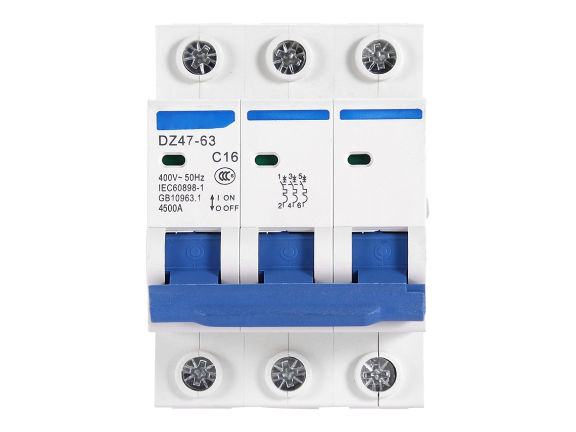 Disyuntor Miniatura Mcb Dz47-63 400v 16a 3 Polos Seguro