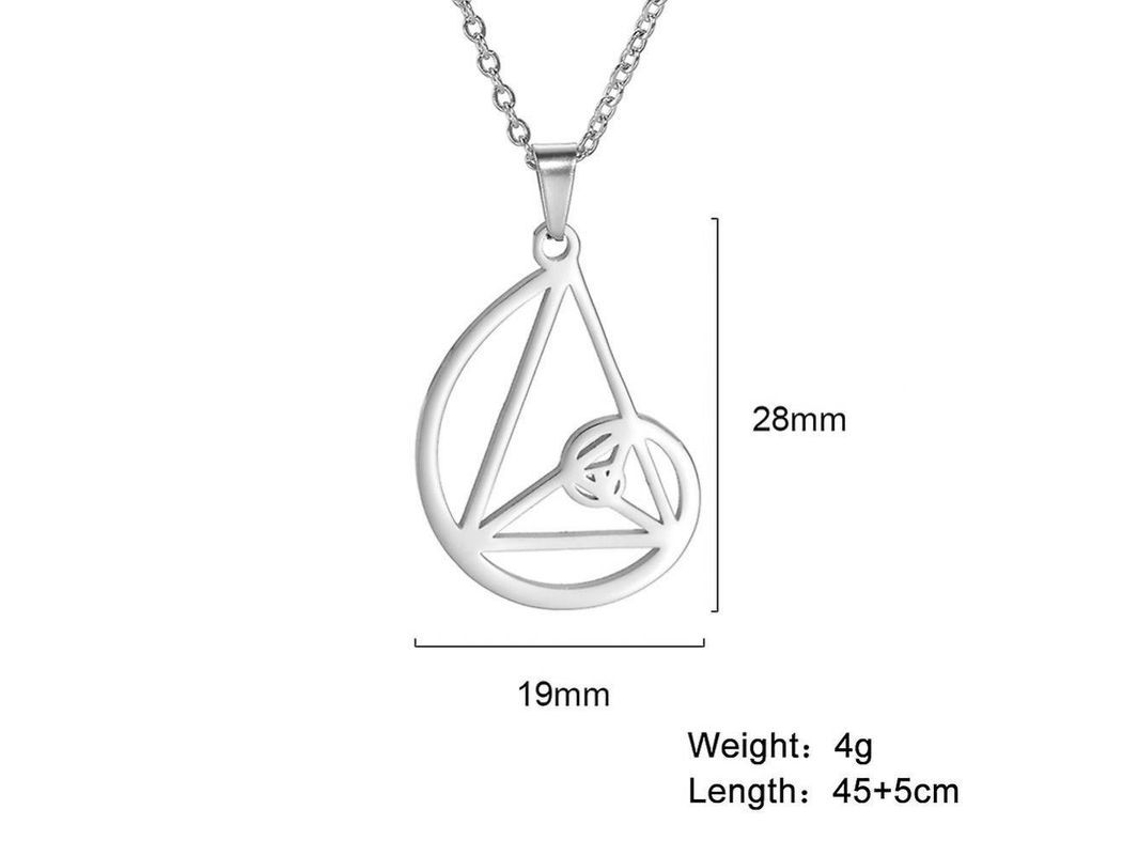 2026-colgante De Espiral De Fibonacci Triángulo Proporción Áurea Geometría Acero Inoxidable Collar Choker Mujer Joyería Elq 45-50cm Color Acero B