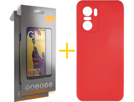 Carcasa + 2 Protectores de Pantalla para Xiaomi MI 11I SKYHE Rojo