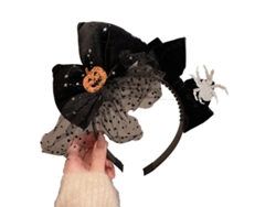Diadema de Halloween con telaraña de encaje gótico. Una linda decoración de calabaza que añade encanto a tu atuendo espeluznante. EIOORORRIY