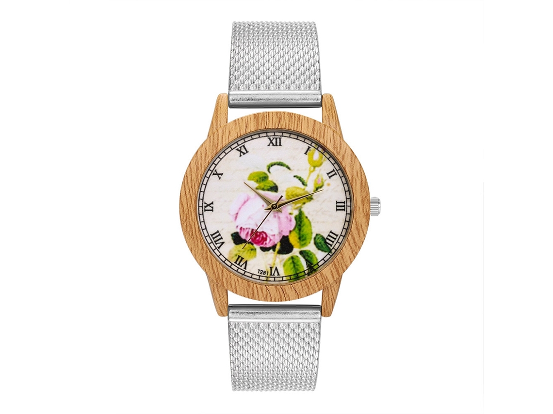 Reloj De Pulsera De Cuarzo Con Cinturón De Malla Zhoulianfa Moda Simple Plata