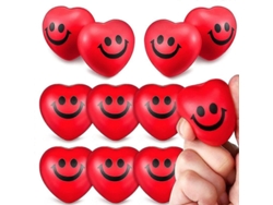 12 Pelotas Antiestrés Con Forma De Corazón Y Sonrisa Roja, De Espuma De Poliuretano, Para Adultos Y Niños, Día De La Madre.