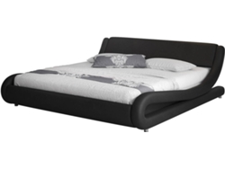 Cama Alessia MÓVEIS BONITOS (Negra - Polipiel - Compatible con colchón de 180x200cm)