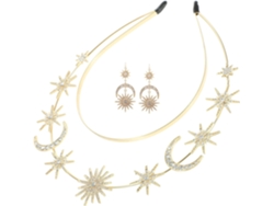 Corona De La Diosa Del Sol De Nuobesty Con Estrellas Y Motivos Lunares Para Mujer: Accesorio Para La Cabeza Ideal Para Cumpleaños, Fiestas Y Bailes De Graduación.