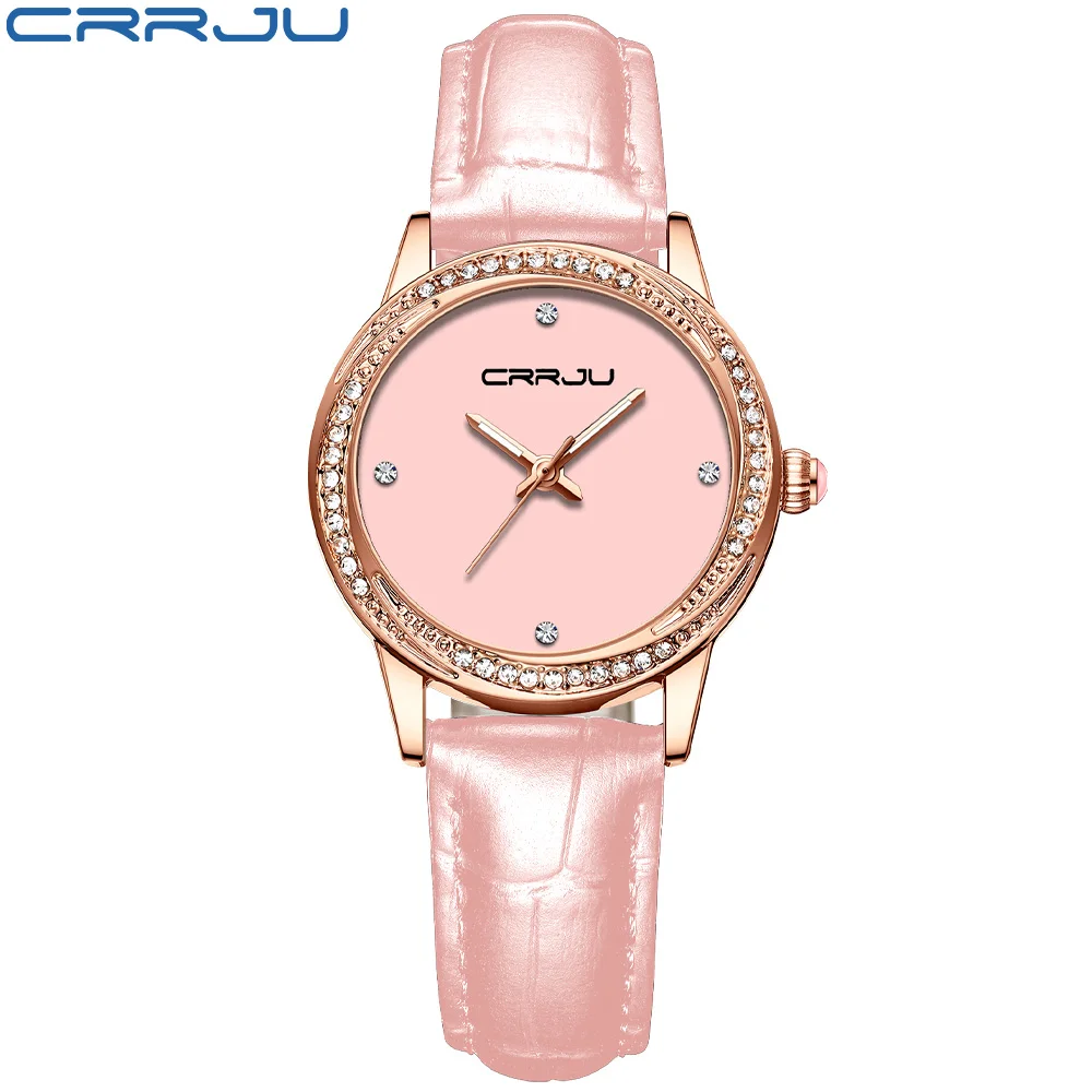 (rosa) Reloj Rectangular Con Correa De Piel, Un Encantador Reloj En Tu Muñeca.