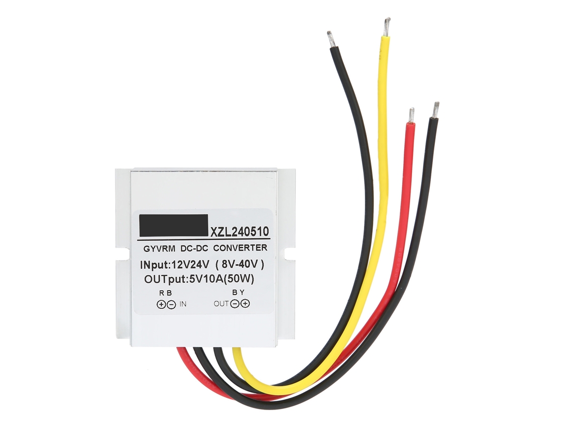 Veloriskku-Dc 12V 24V para 5V 10A 50W Redutor de Tensão Regulador Conversor à Prova d'Água