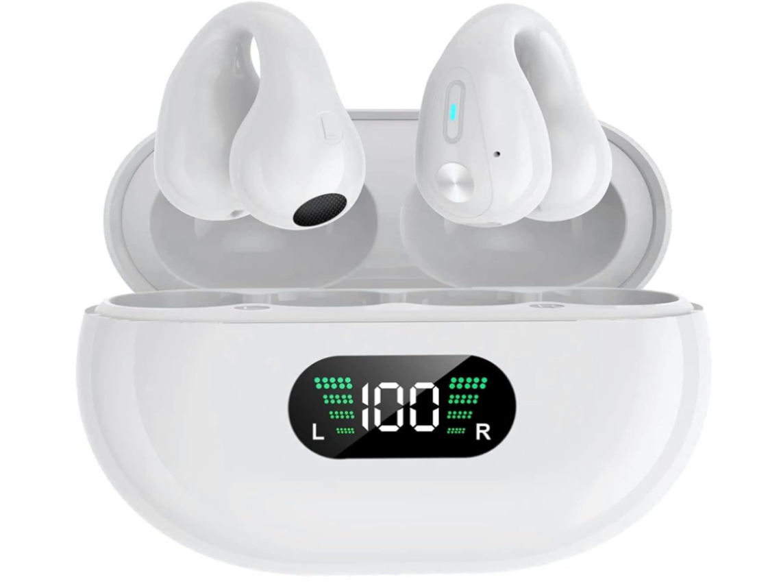 Auriculares inalámbricos con clip para la oreja de 5,3 pulgadas, con cancelación de ruido.