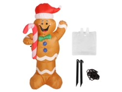 Hombre de jengibre inflable con luces LED, enchufable