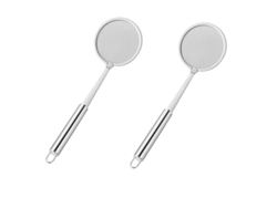 2 coladores de cocina Skimmer Colador de aceite Acero inoxidable Plata Dureforward