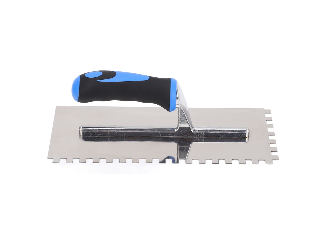 Espátula De Acero Inoxidable Para Yeso Con Muesca Cuadrada De 8 Mm Y Mango Ergonómico De Goma Para Azulejos Y Suelos.