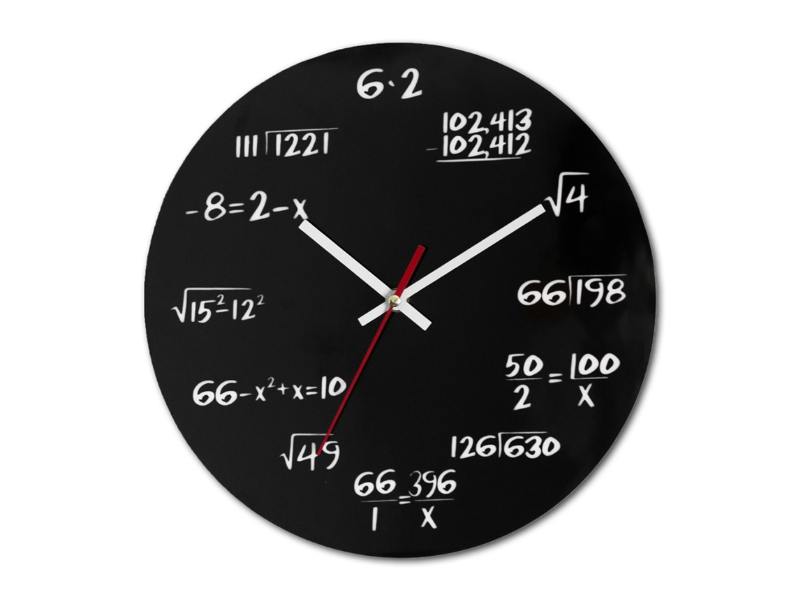Reloj de pared matemático diseño decorativo para estudio Kofihety