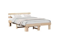 Maison Exclusive - Estructura De Cama Natural 140 X 200 Cm Madera De Pino Macizo