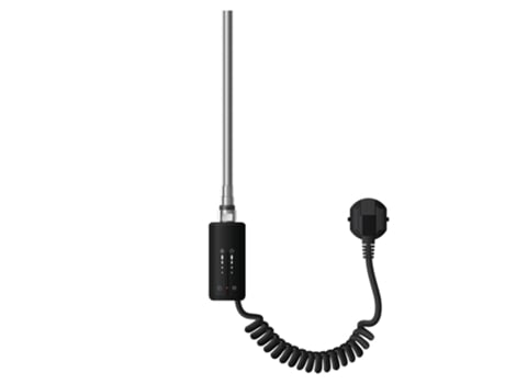Elemento calefactor para radiador de baño 1200W negro mate con termostato control de temperatura temporizador y control táctil LUXEBATH