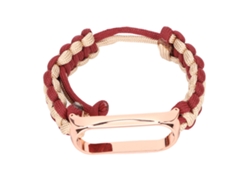Pulsera Ajustable De Cuerda De Paraguas Para Xiaomi Mi Band 6/5 Nfc, Pulsera De Repuesto Color Oro Rojo.