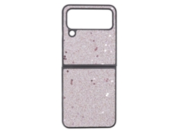 Capa De Telefone Brilhante Para Samsung Galaxy Z Flip 4 De Camurça Abs Resistente A Arranhões Rosa