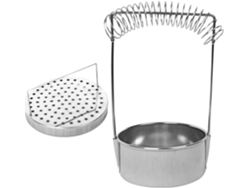Soporte Portátil De Acero Inoxidable Plateado Para Bolígrafos De Arte Y Lavado De Pinceles