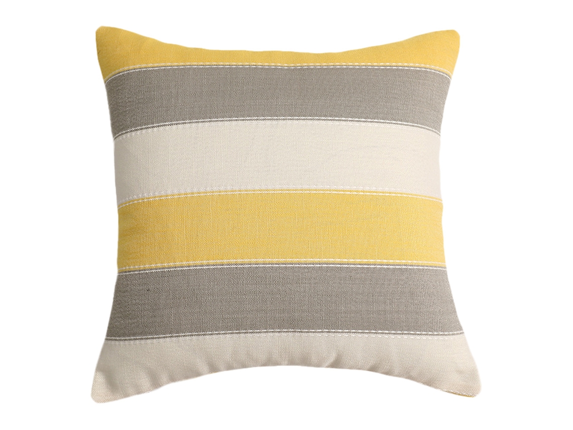 Funda De Almohada Moderna Y Sencilla De Imitación De Algodón Y Cáñamo Con Rayas Geométricas Para Sofá De Sala De Estar