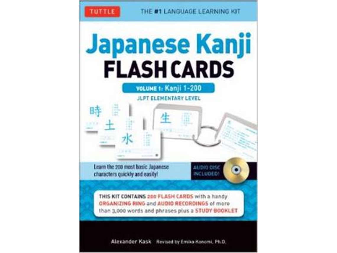 Libro Japanese Kanji Flash Cards Kit Volume 1 Kanji 1-200 JLPT Elementary Level de Alexander Kask (Inglés)