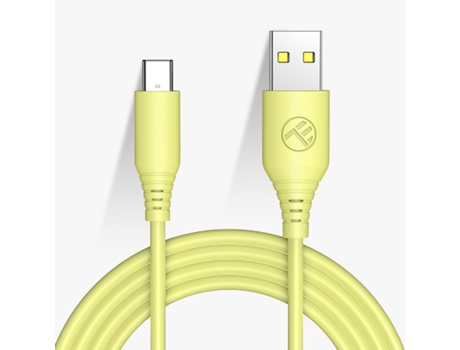 TELLUR Silicona Cable de datos USB a Tipo-C, 3A, 1m, amarillo