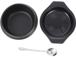 Cacerola De Cerámica De 1100 Ml Para Bibimbap Con Asa Y Tapa Extraíbles. Utensilios De Cocina Aptos Para Horno, Ideales