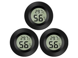 Termómetro Higrómetro Digital Lcd Portátil -50~70℃ 10%~99% Hr (3 Unidades - Negro)