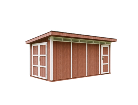 Caseta Jardin paneles a base de Madera LP SmartSide 8.52 + 2.95 m² - L279xA530xA237 cm - TIMBELA M905C-REDWOOD RED