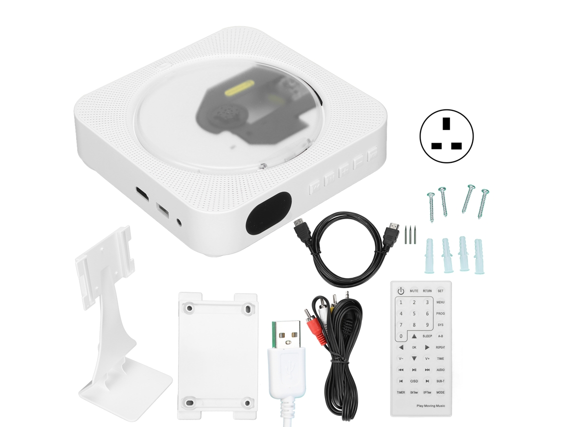 Reproductor De Dvd Bluetooth Con Altavoz Hi-fi, Montable En Pared, Control Remoto, Hogar