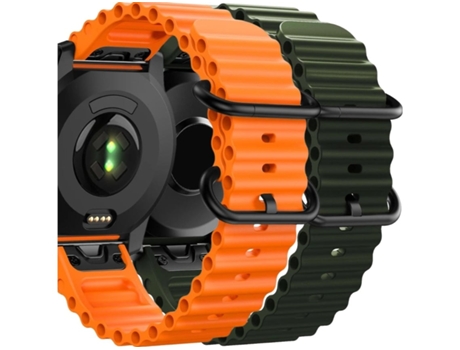 Correa Ocean Waves para Garmin Quatix 7 Po Naranja y Verde Pack 2X VEANXIN