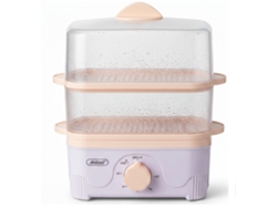 Olla de vapor de doble capa Andowl Q-ZQ30 de 450 W, color lila y rosa.