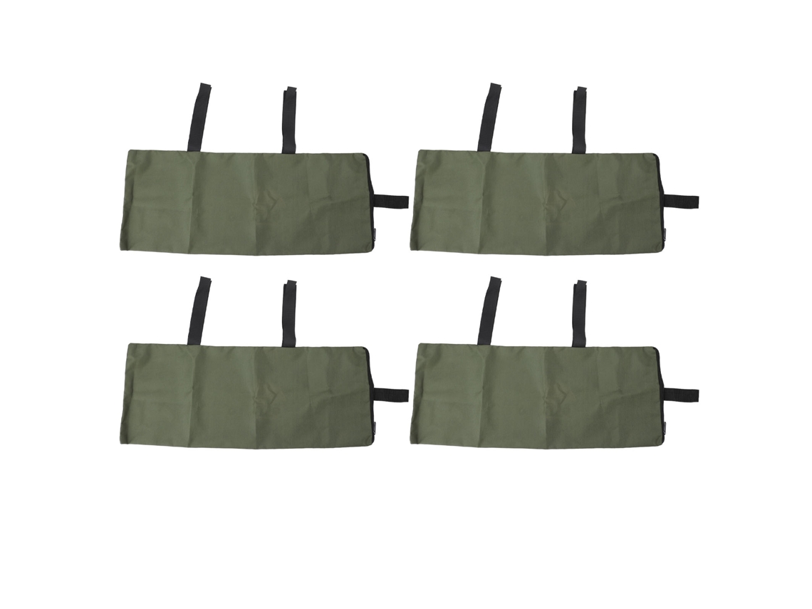 4 Sacos De Arena Para Barrera Contra Inundaciones, Lona Oxford 600d Verde, Cierre De Cremallera.