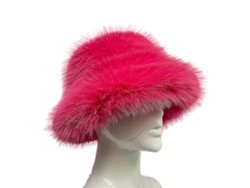 Gorro De Cubo De Pelo Falso De Zorro Arcoíris Fluffy Caliente Otoño Invierno Para Mujer Talla 58-60cm Rojo Rosa L 58 60cm Rosa Rojo