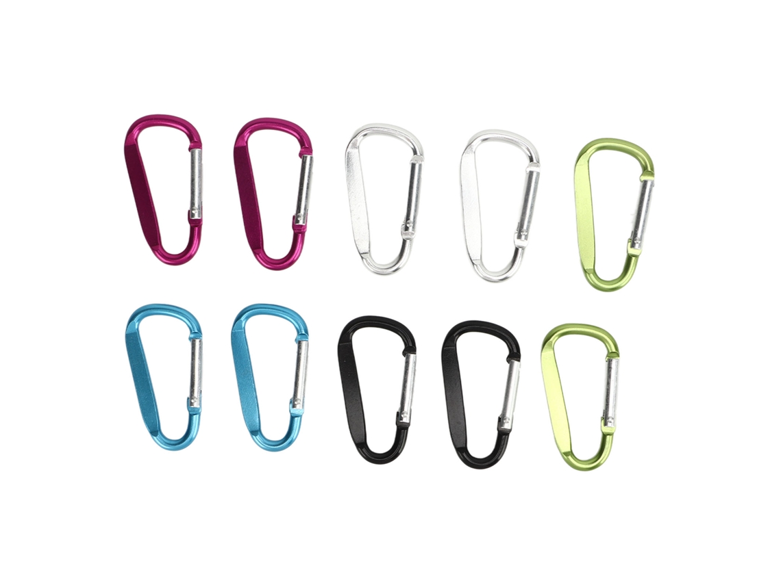 Juego De 10 Mini Mosquetones Con Forma De Anilla En D De Aluminio Estilo Caribeño Para Llavero