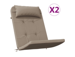 Conjunto 2 Cojín Para Silla Adirondack VIDAXL Gris Topo Tela