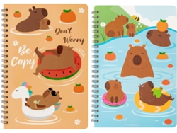 Agenda infantil Capybara Stationery Planner, espiral, tamaño A5, 21 x 5 x 3 cm.