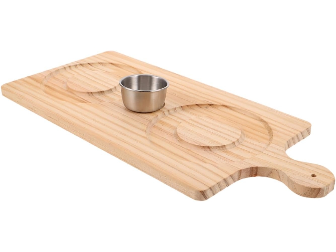 Bordeador De Cócteles De Madera Con Bandeja De Acero Resistente Y Azucarero.